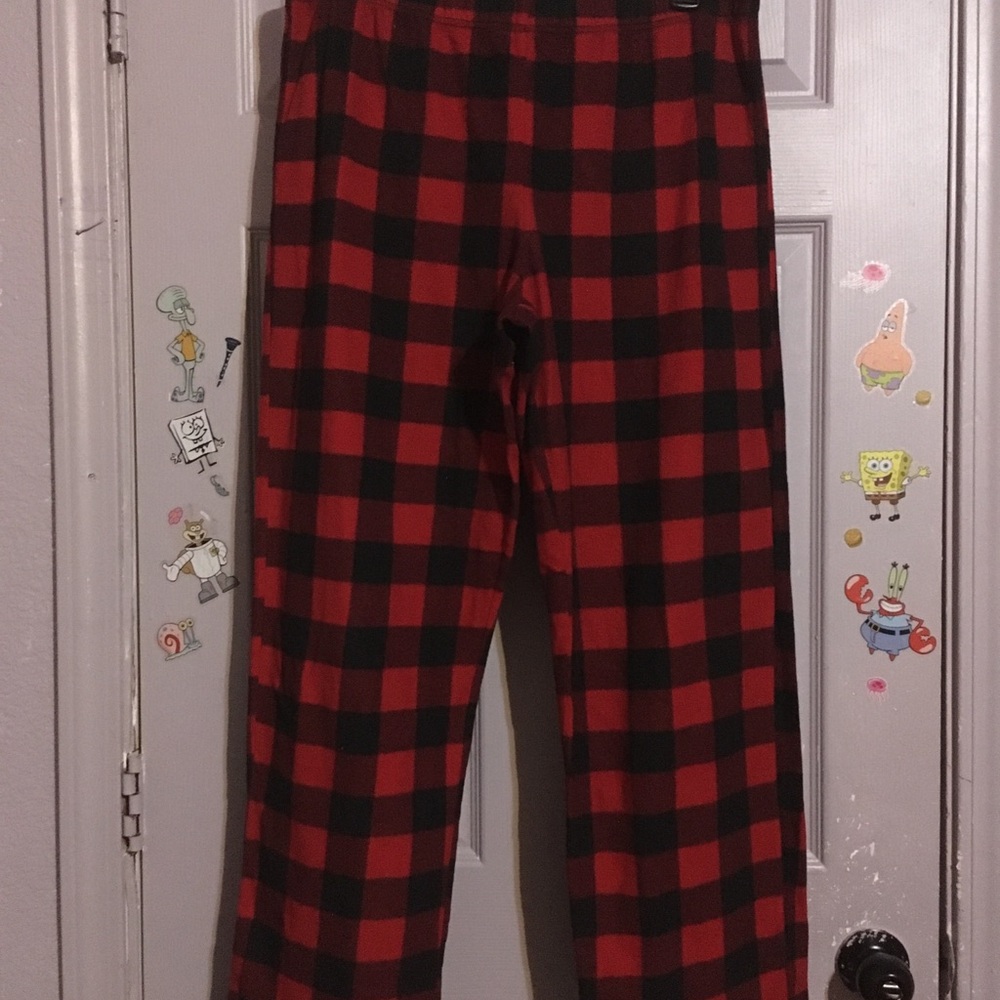 Red and Black Plaid Men's Lounge Pants